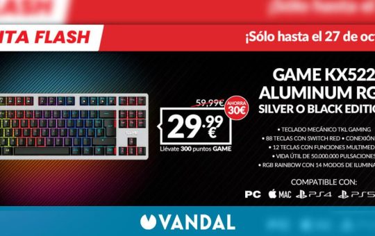 Consigue este teclado mecánico gaming de oferta en GAME por solo 29,99 euros