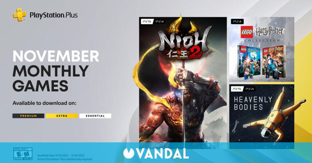 Juegos de PS Plus Essential de noviembre confirmados: Nioh 2, LEGO Harry Potter y más