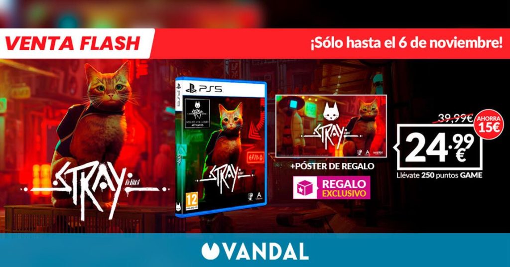 Consigue Stray para PS5 de oferta en GAME por 24,99 euros, con regalo de póster exclusivo